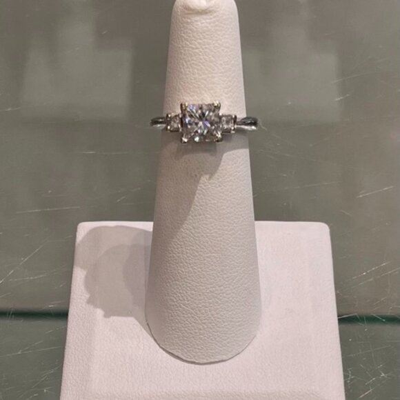 Princess Cut Diamond Engagement Ring 1.62 CT G SI3 Ideal EGL USA White Gold - Picture 7 of 11